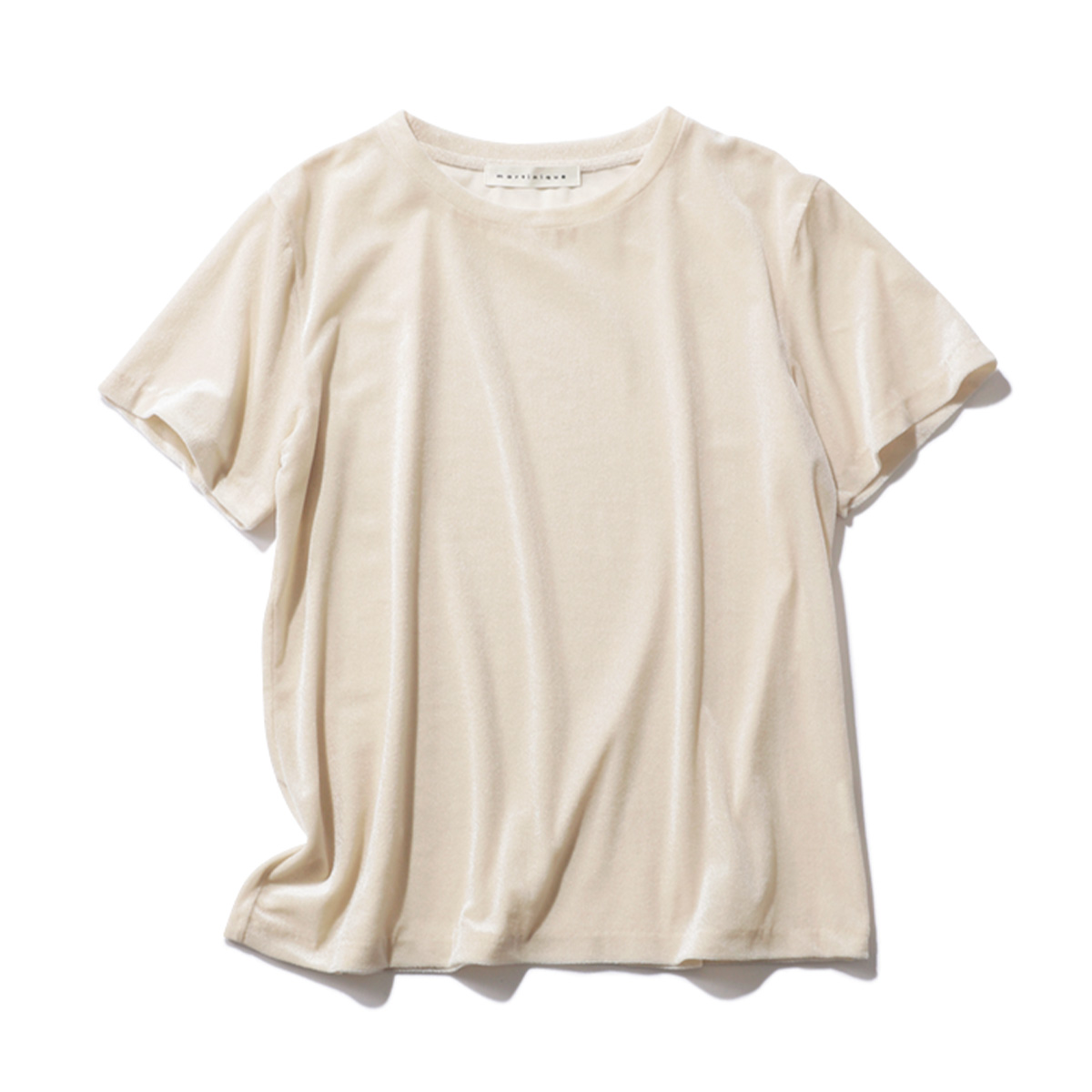 マルティニークのアイボリーベロアTシャツ