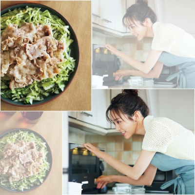 桐谷美玲さんが【週末つくおき】に挑戦！10分でできる「豚バラキャベツのレンジ蒸し」