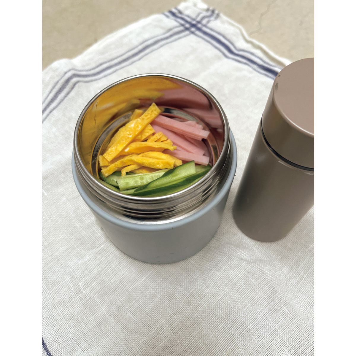 具材たっぷり素麺を入れた象印のスープジャー