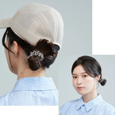【伸ばしかけボブ】簡単“カチモリ風”ヘアアレンジ！キャップを被っても潰れない