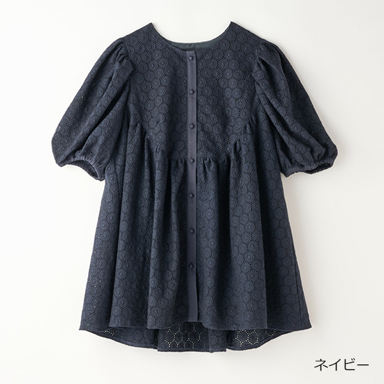 [THREE SQUARE]サークルレースブラウス