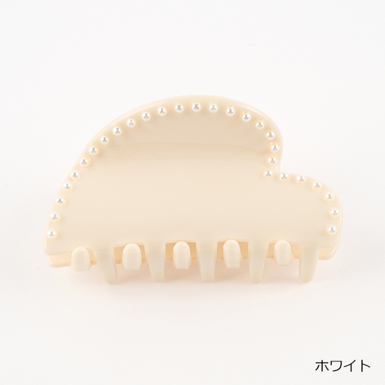 [BLANC]パールハートヘアクリップ