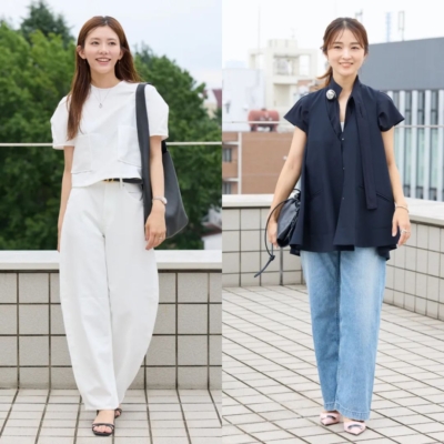 【ママのデニムコーデ】カジュアルすぎない着こなしに「甘トップス」が正解！