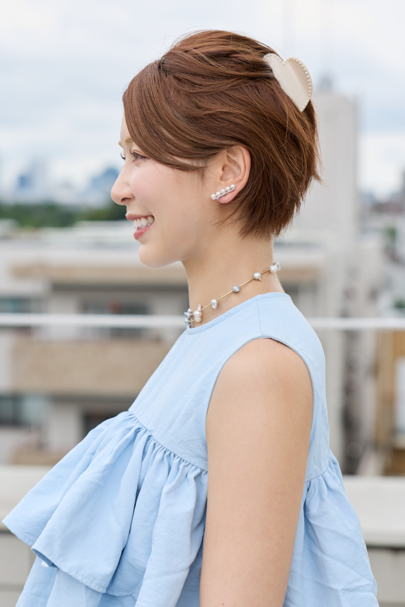 クラウドチームVERY高橋香穂の[BLANC]パールハートヘアクリップヘアアレンジ