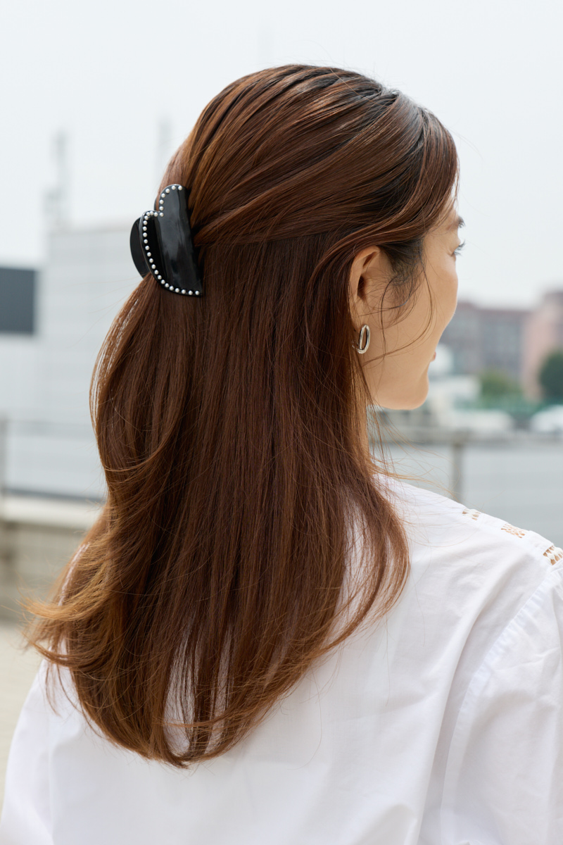 クラウドチームVERY明賀琴絵の[BLANC]パールハートヘアクリップヘアアレンジ