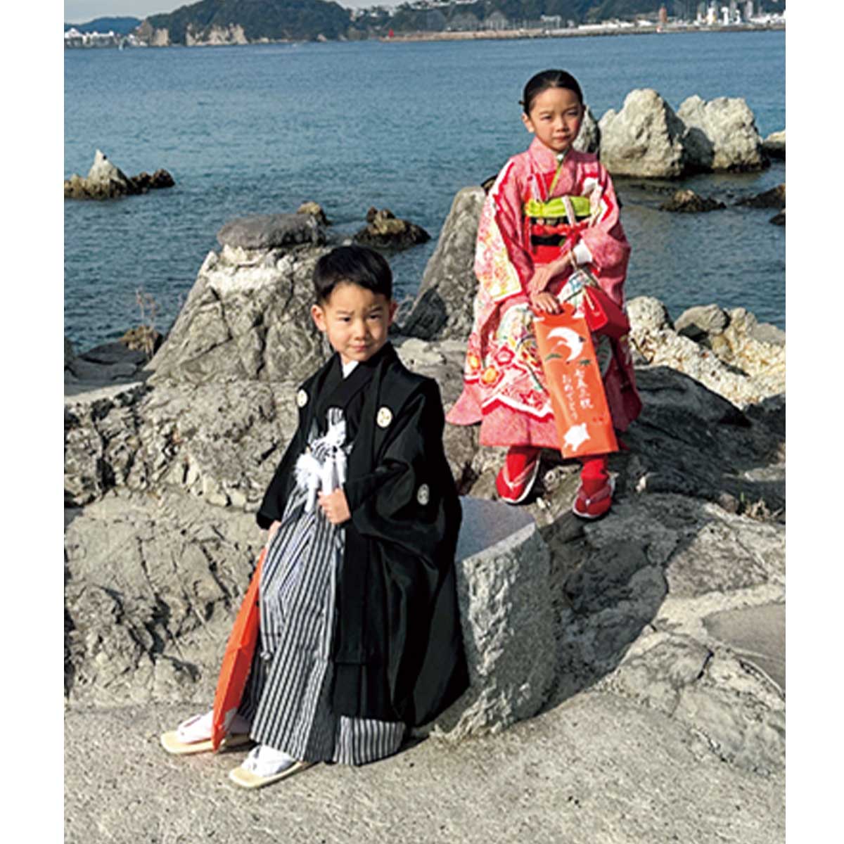 ロケーションの美しい森戸神社で七五三写真