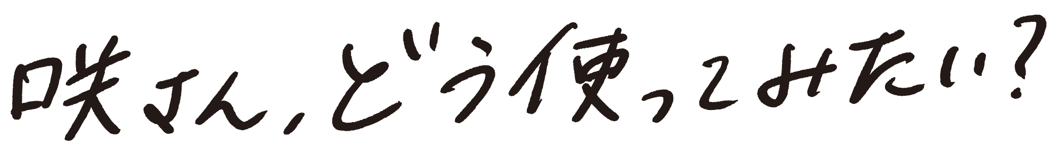 咲さん、どう使ってみたい？