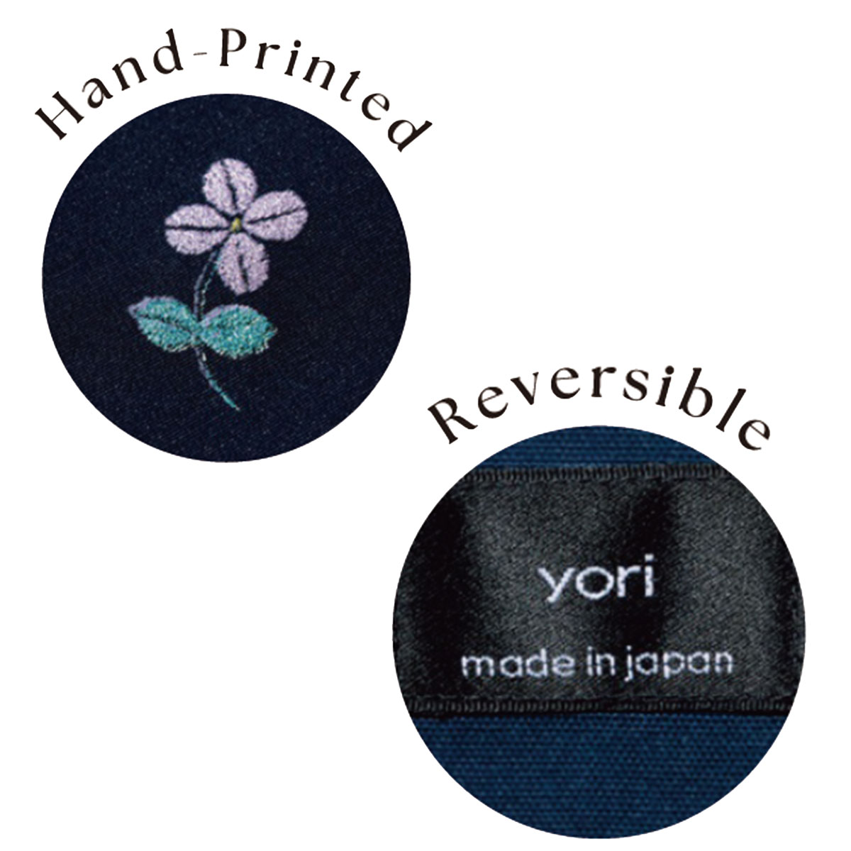 お花の刺繍とロゴ