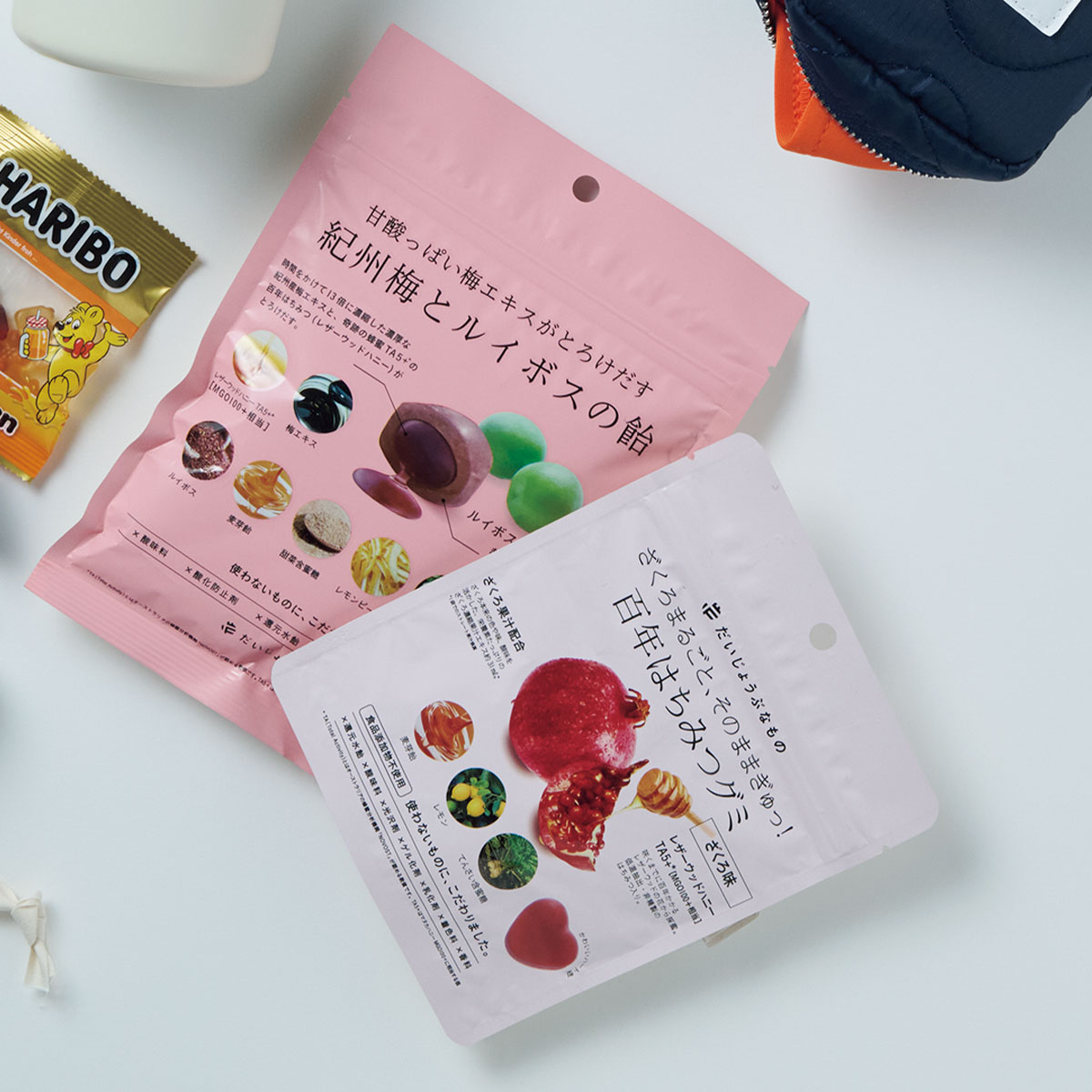 自分用に常備しているのど飴やグミ